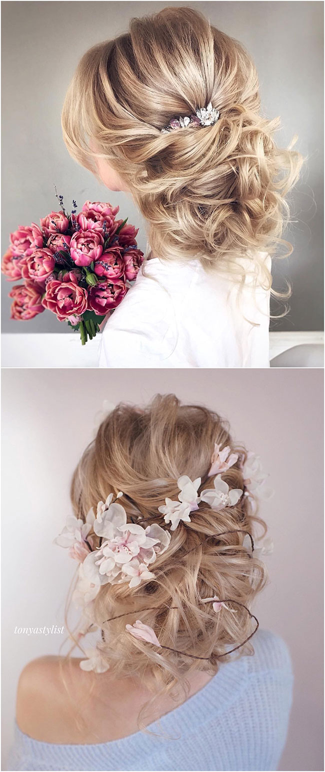 Hairstyles for open back discount wedding dress