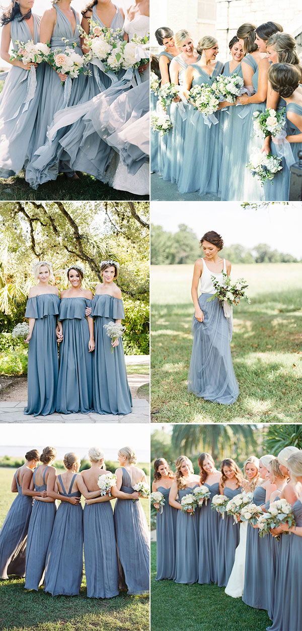 TOP 10 Dusty Blue Bridesmaid Dresses ideas on Pinterest - WedNova Blog