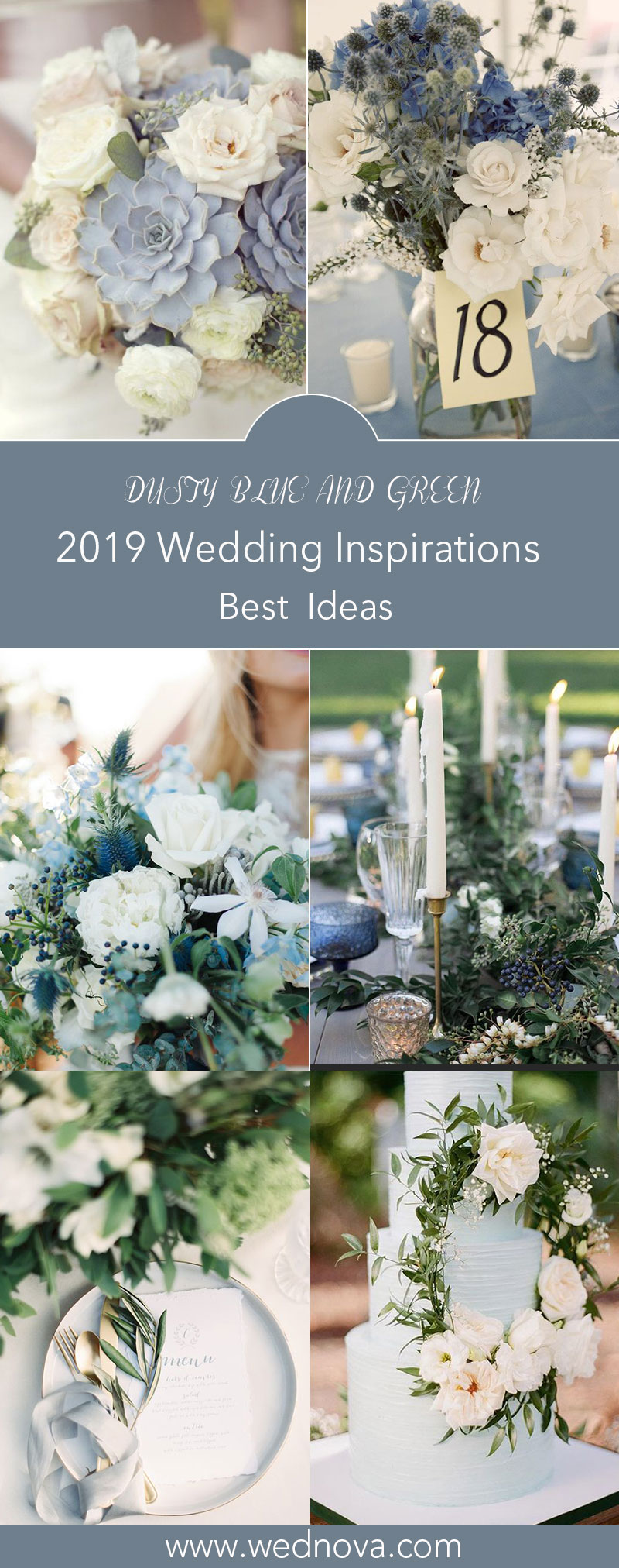 36 Awesome Ideas To Have A Greenery Based Wedding With Dusty Blue