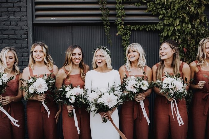 copper orange bridesmaid dresses