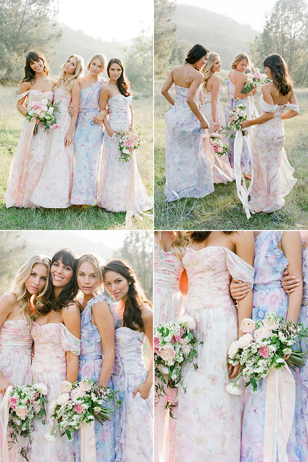 mismatched pink bridesmaid dresses