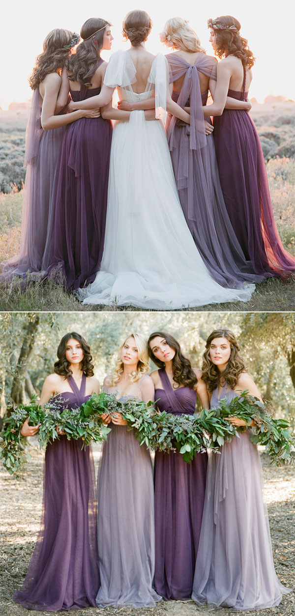 Bridesmaid dresses purple shades shop