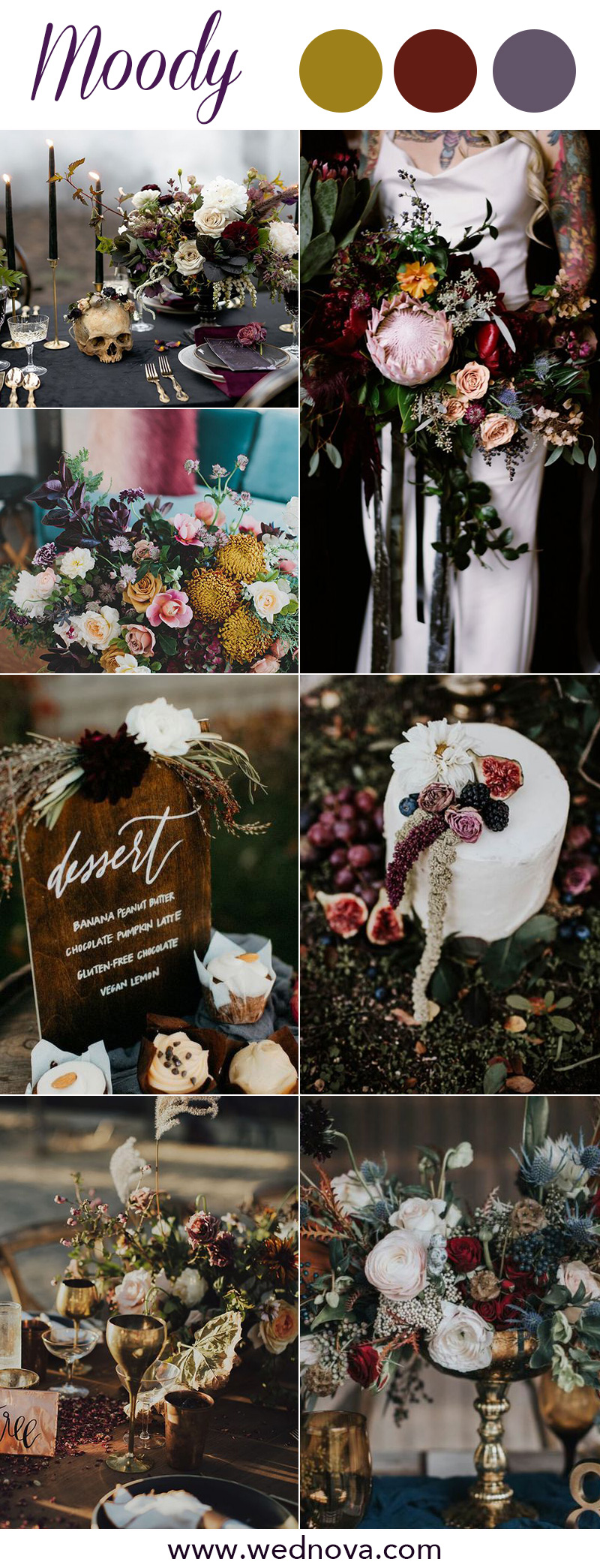 8 Chic Moody Wedding Color Palettes That Celebrate The Season