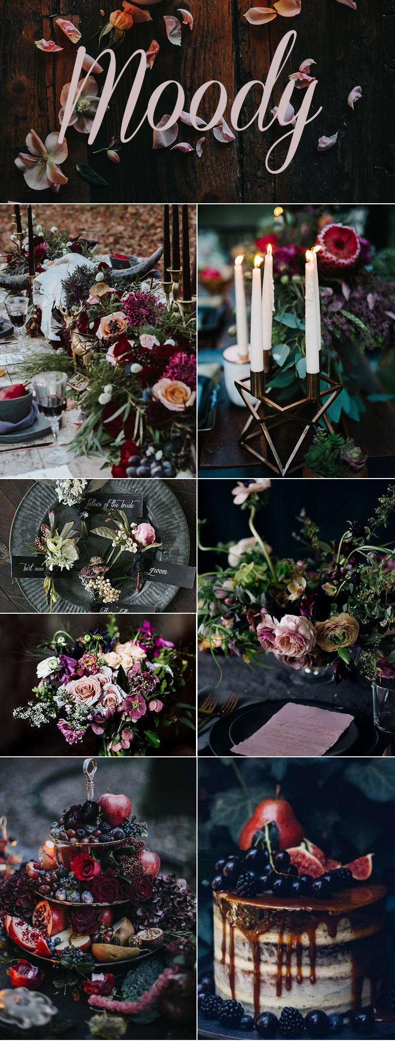 Fabulous Moody Jewel Toned Fall Wedding Bouquets & Floral Decors