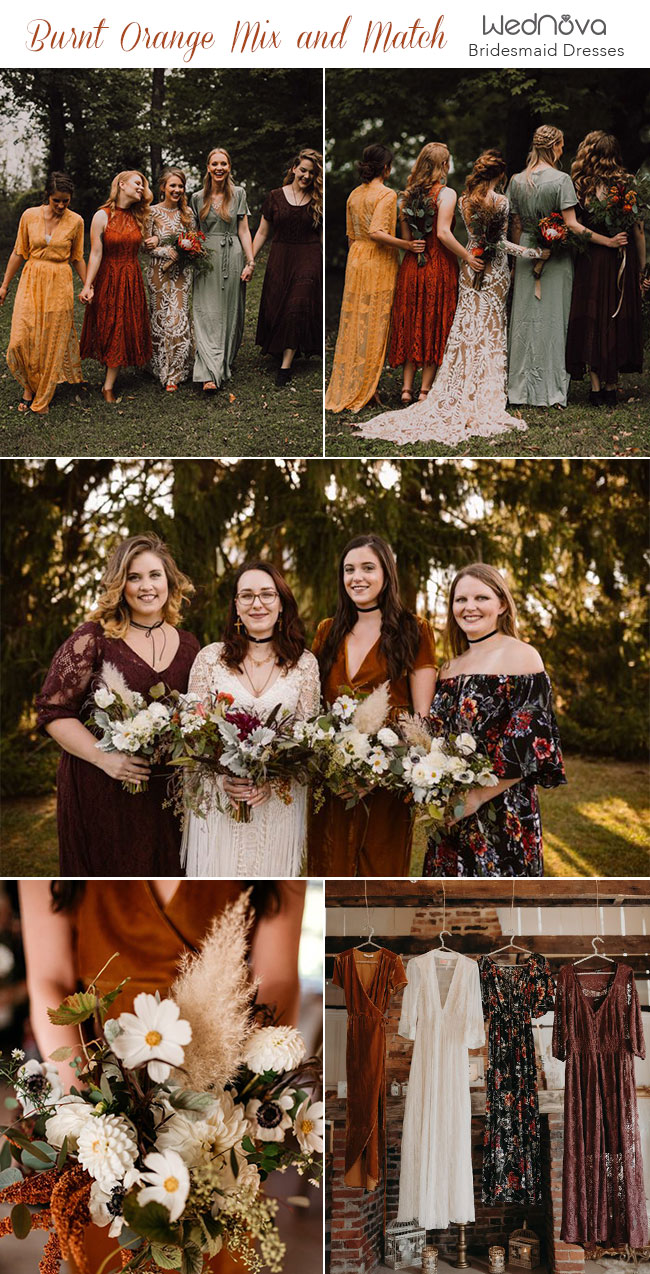 burnt orange junior bridesmaid dresses