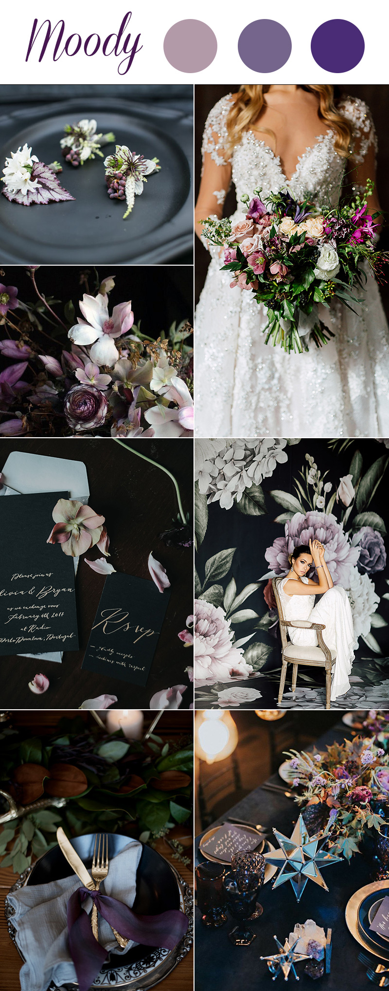 Fabulous Moody Jewel Toned Fall Wedding Bouquets & Floral Decors