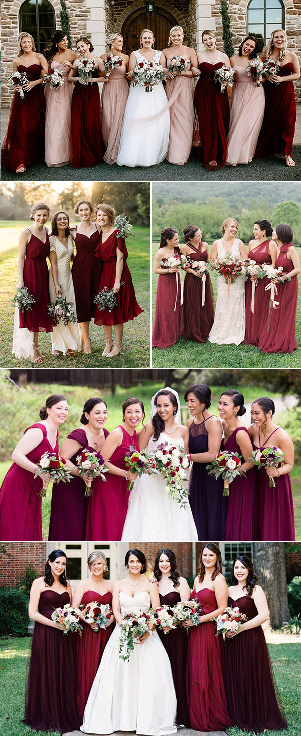 Rosewood color bridesmaid dresses cheap