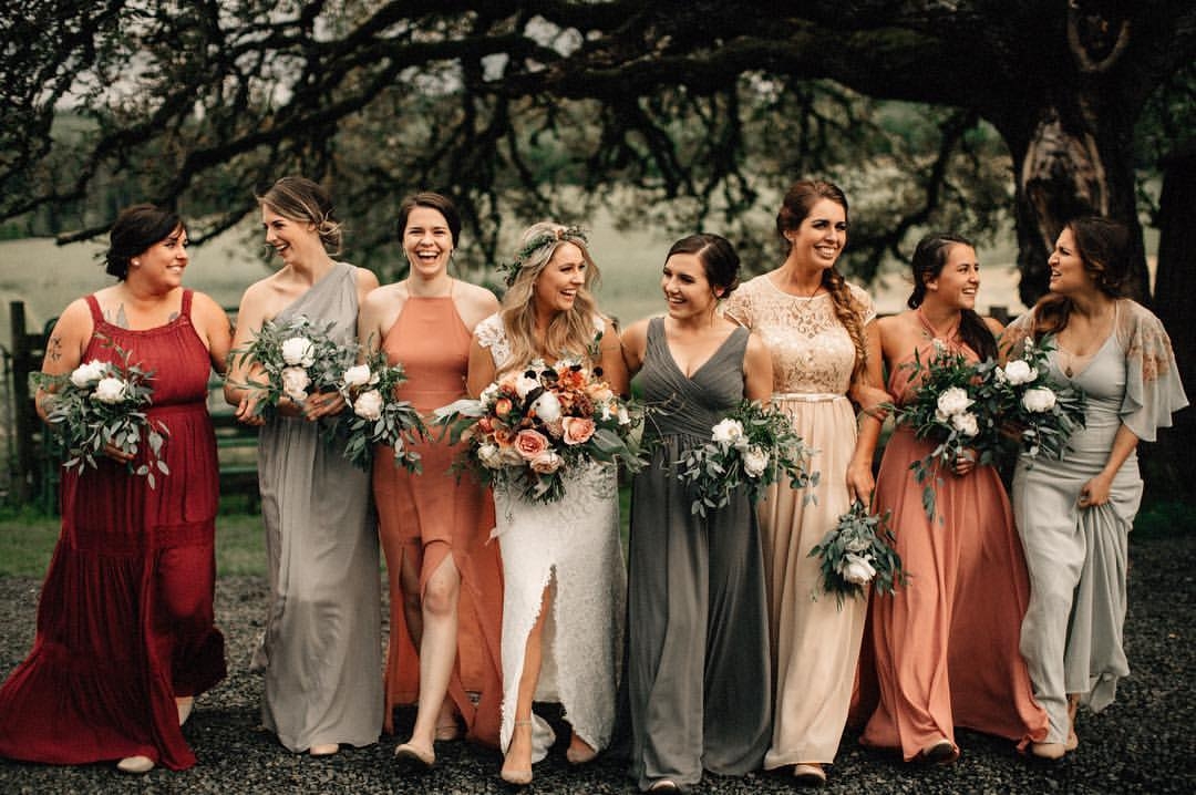 earth tones bridesmaid dresses