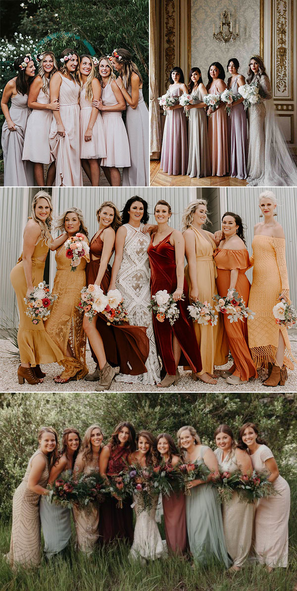 Satin and chiffon bridesmaid dresses sales
