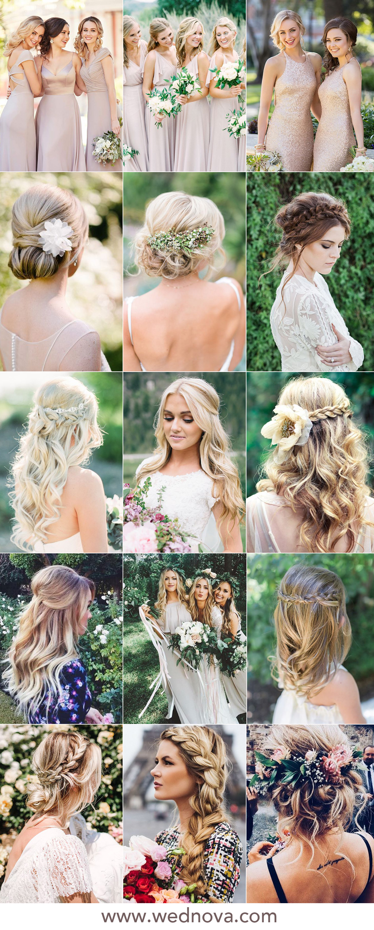 48 Easy Wedding Hairstyles Best Guide for Your Bridesmaids in 2019 - WedNova Blog