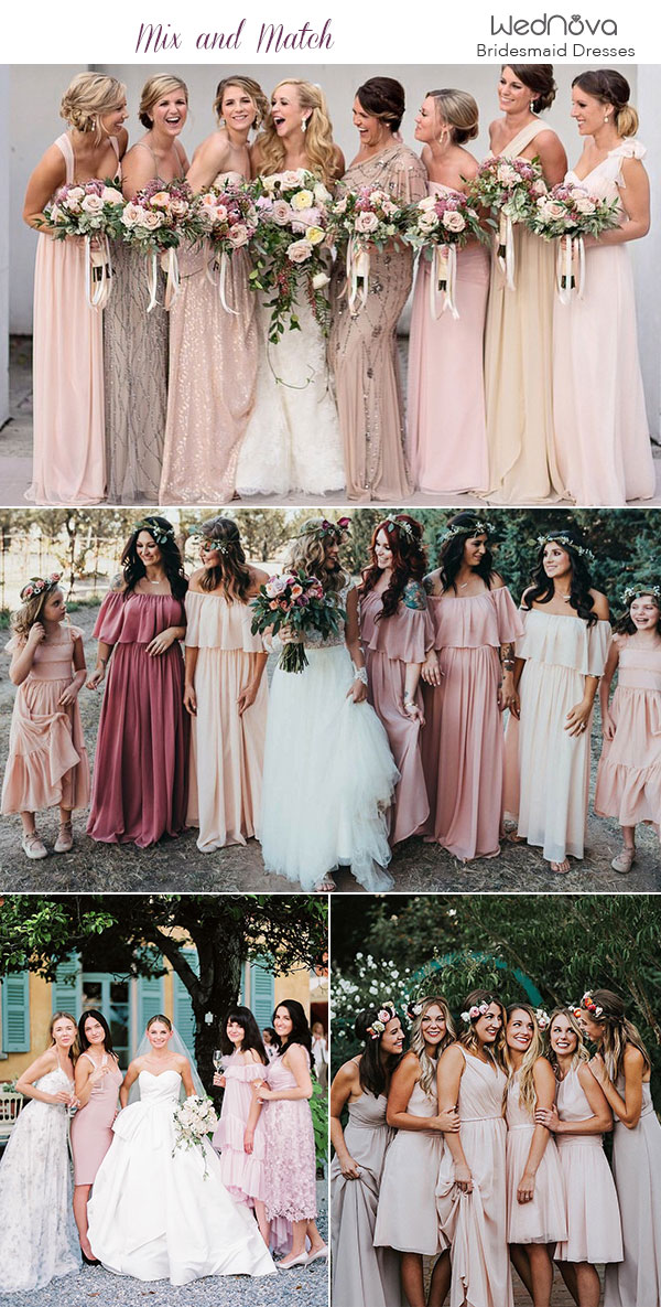 Mismatched Bridesmaid Dress Color Palettes Junebug Weddings, 44% OFF