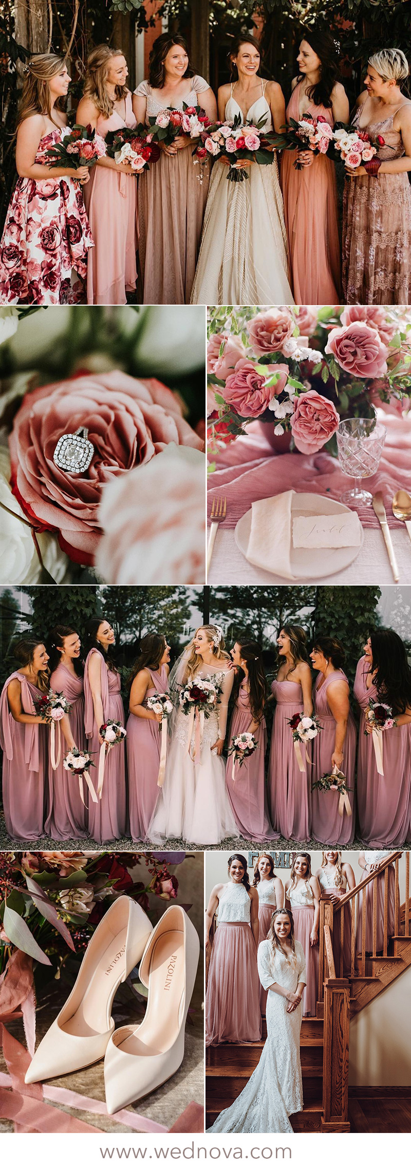 dusty rose tulle bridesmaid dresses