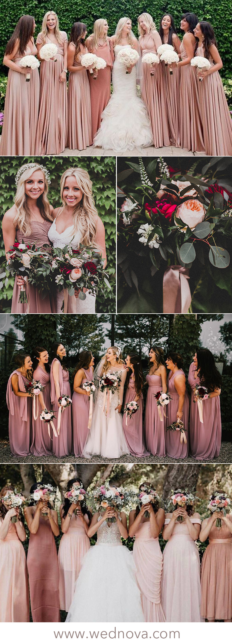 dusty rose colored dresses