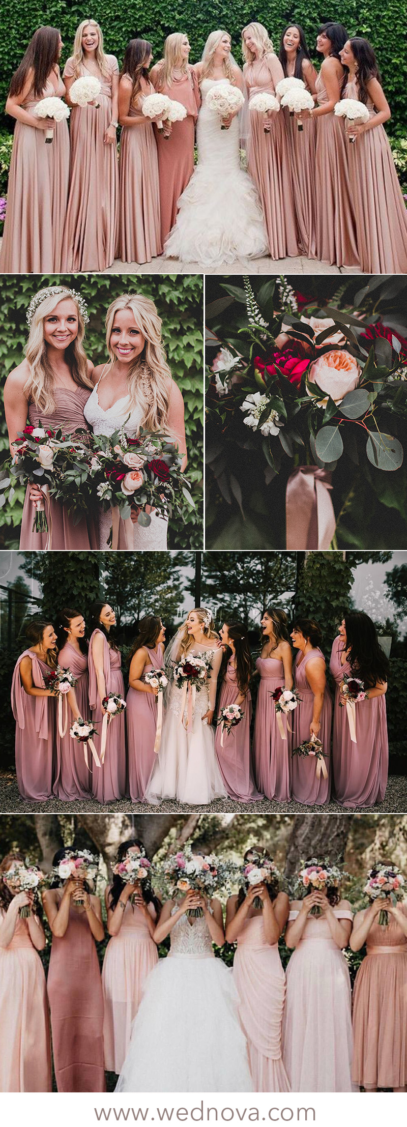 Mauve dusty hotsell rose bridesmaid dresses