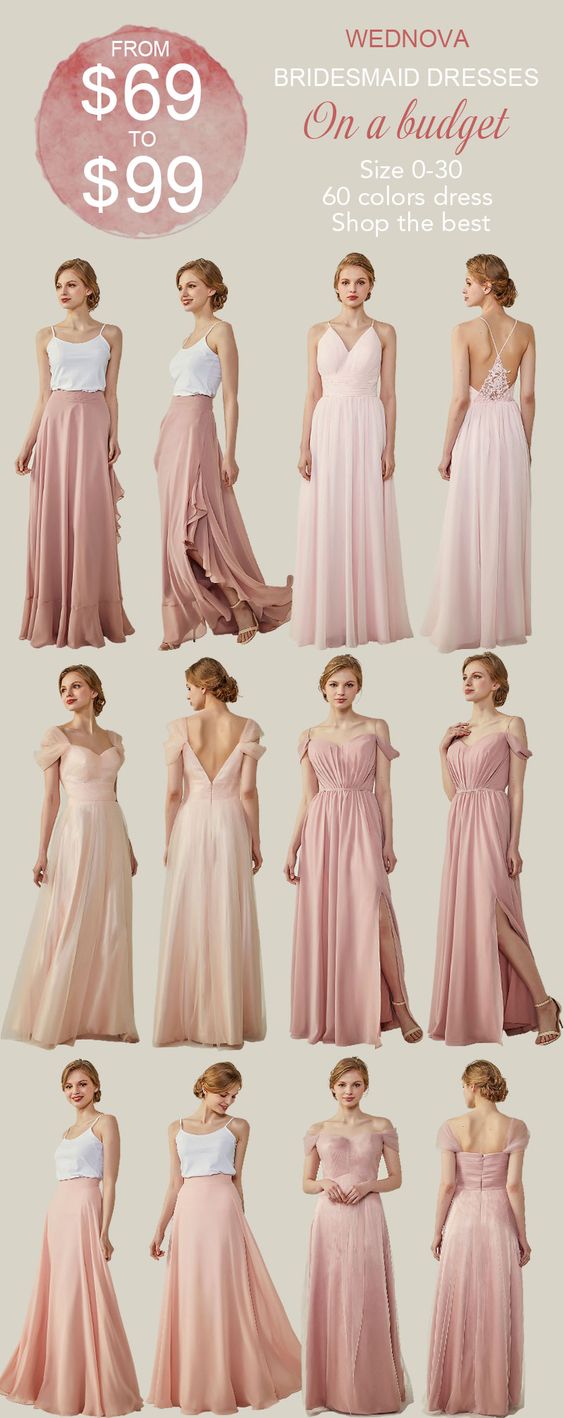 bridesmaid dresses one color different styles
