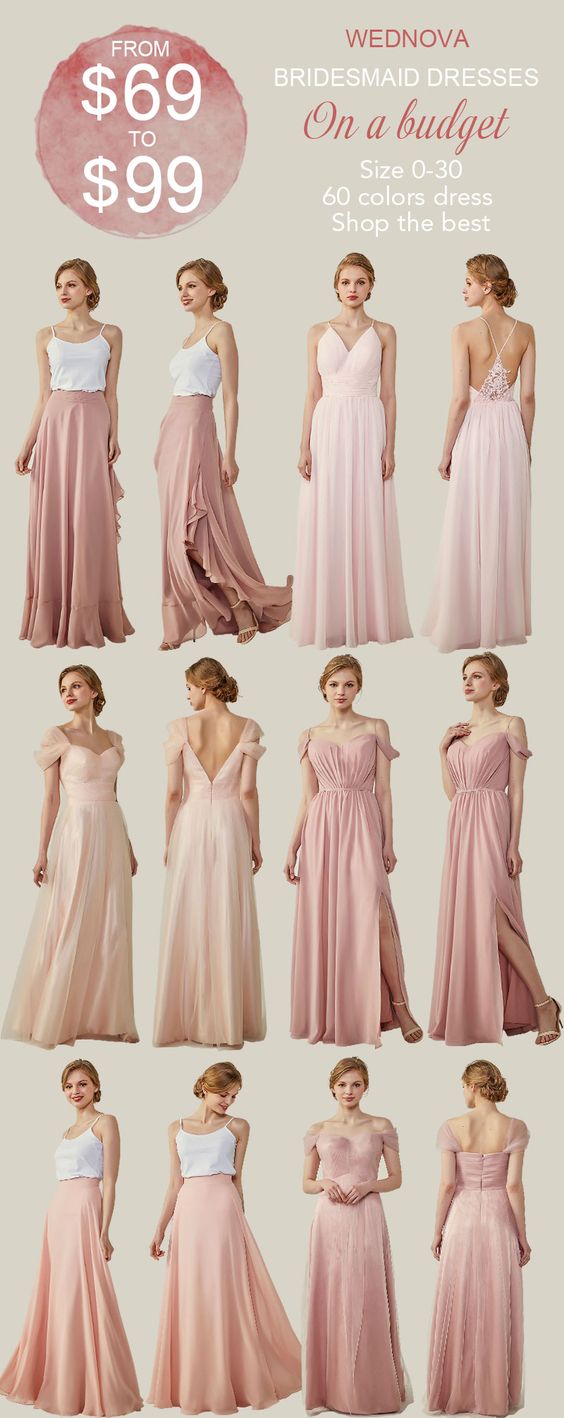 dusty rose bridesmaid dresses cheap