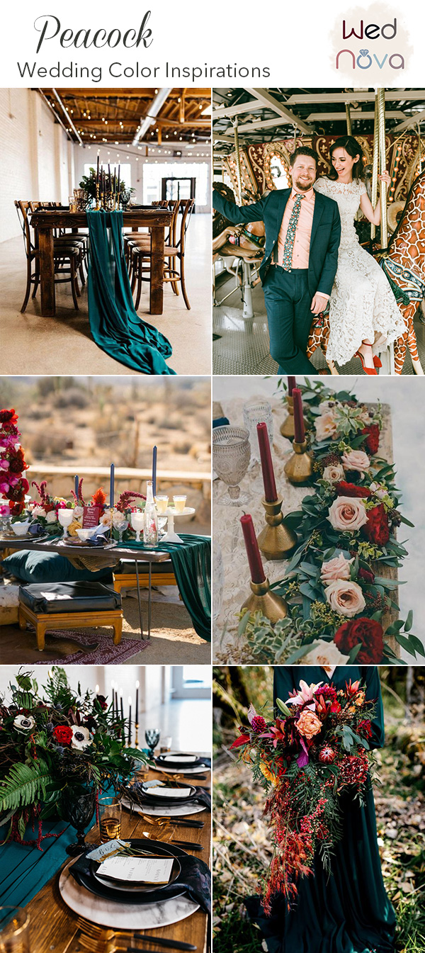 10 Timeless Peacock Wedding Inspiration Combinations That Are Totally ...