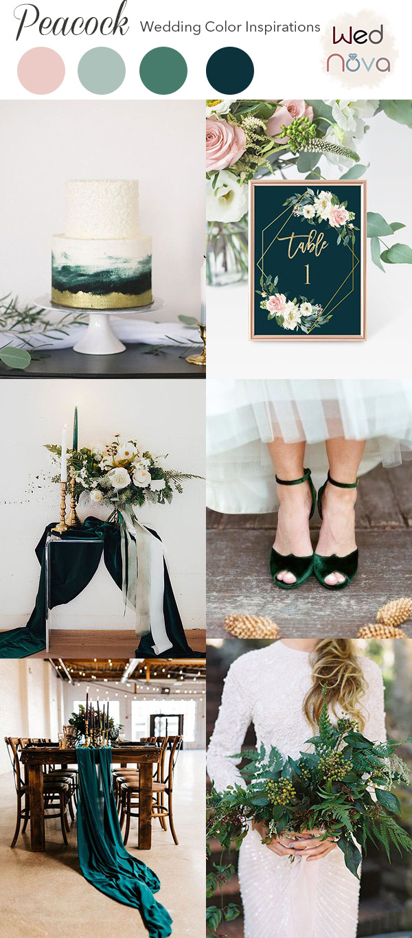 10 Timeless Peacock Wedding Inspiration Combinations That Are