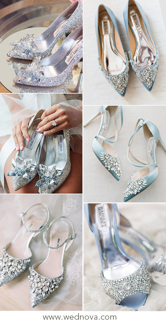 dusty blue bridal shoes