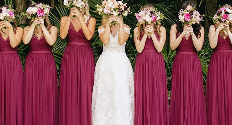 bridesmaids same color different style