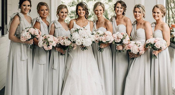 bridesmaids same color different style