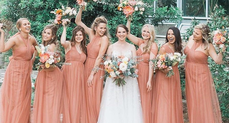 different bridesmaid dresses same color