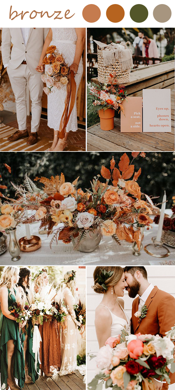 11 Gorgeous Rust and Bronze Wedding Color Inspirations for Fall Couples ...