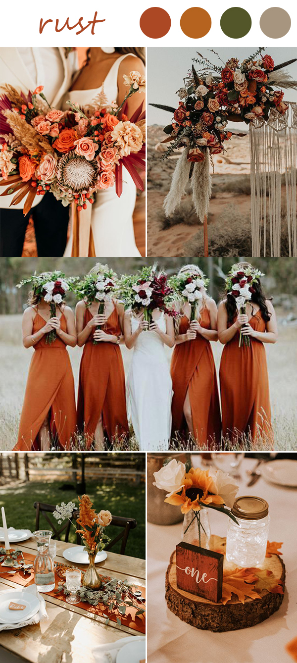 11 Rust and Bronze Wedding Color Inspirations for Fall Couples