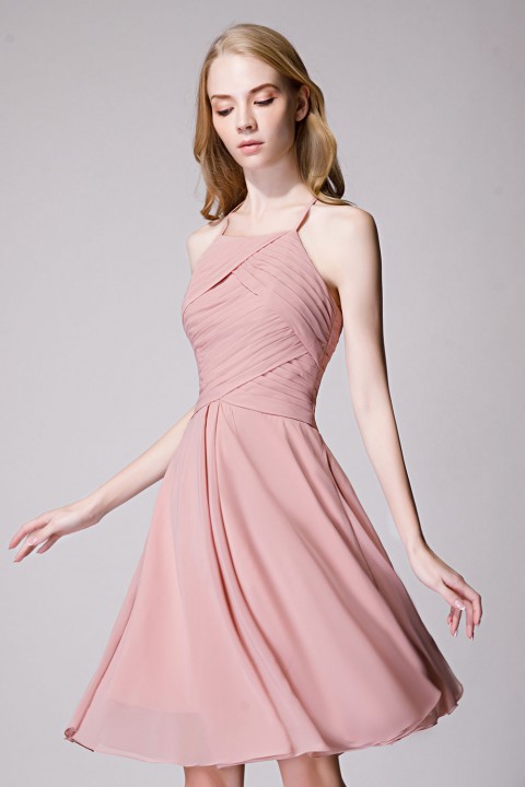 halter tea length dress