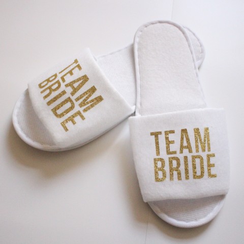 Bride & Team Bride Open Toe Bachelorette Party Slippers