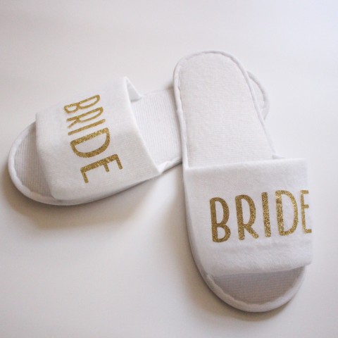 Bride & Team Bride Open Toe Bachelorette Party Slippers