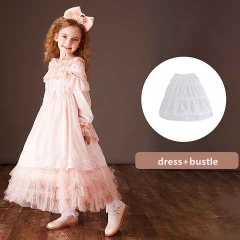 Pink Long-sleeved Vintage Princess Costume Dresses