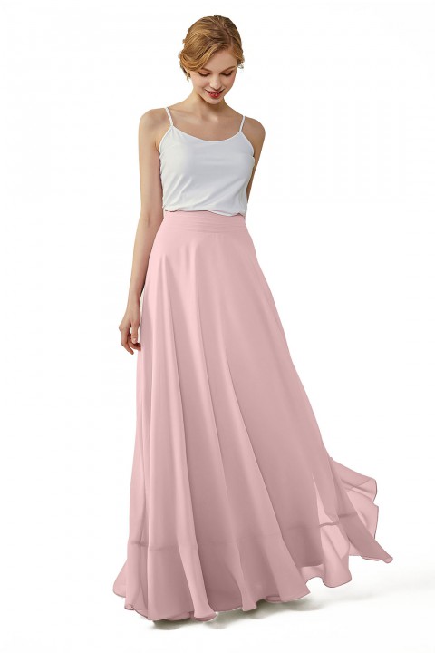 Long Chiffon Bridesmaid Skirt with Slit
