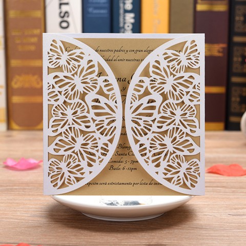 Laser Cut Hollow Out Customized Wedding Invitation