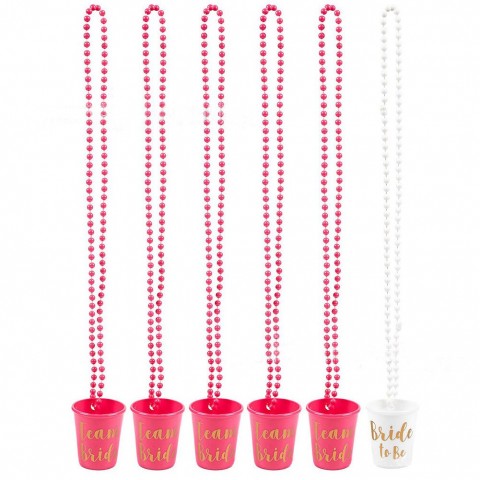 Bachelorette Party Beaded Necklace Shot Glass