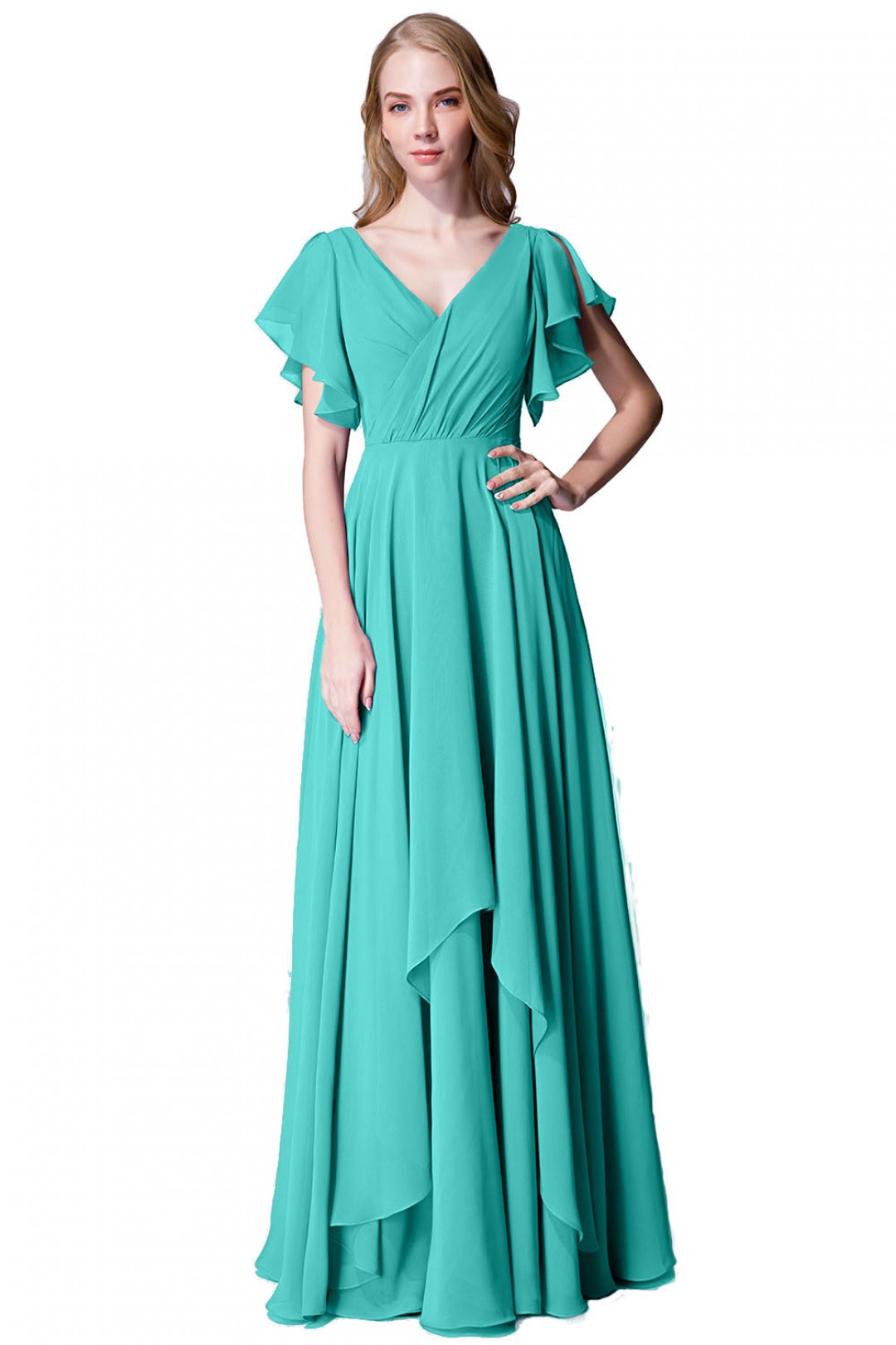flutter sleeve chiffon