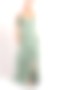 Cold Shoulder Short Sleeves Split Chiffon Bridesmaid Dress