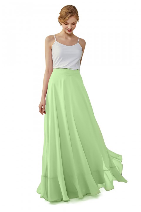 Long Chiffon Bridesmaid Skirt with Slit
