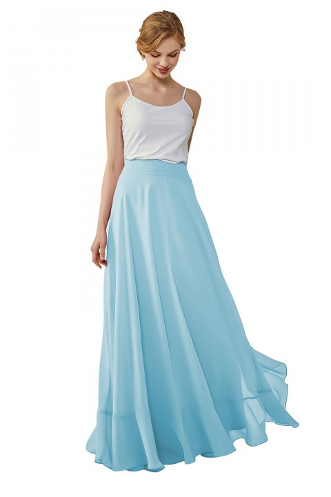 Long Chiffon Bridesmaid Skirt with Slit