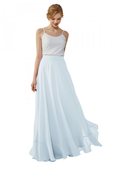 Long Chiffon Bridesmaid Skirt with Slit