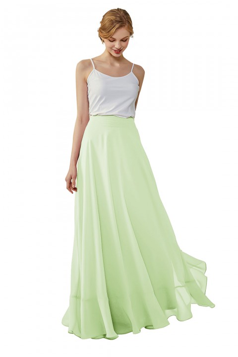 Long Chiffon Bridesmaid Skirt with Slit