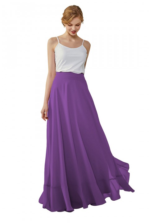 Long Chiffon Bridesmaid Skirt with Slit