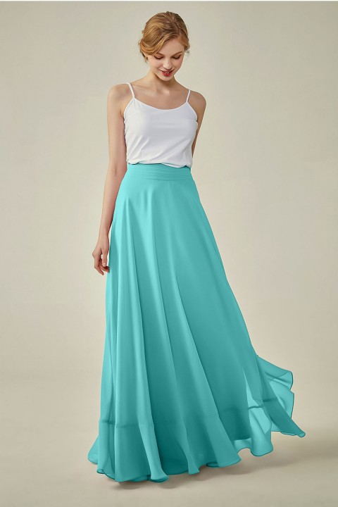 Long Chiffon Bridesmaid Skirt with Slit