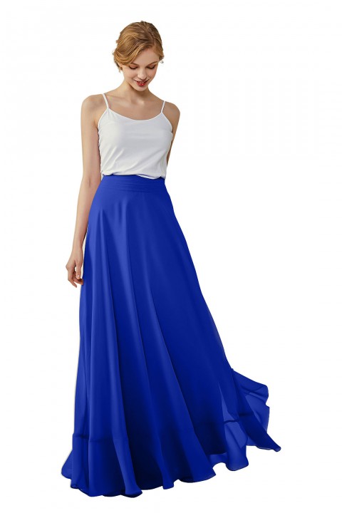 Long Chiffon Bridesmaid Skirt with Slit