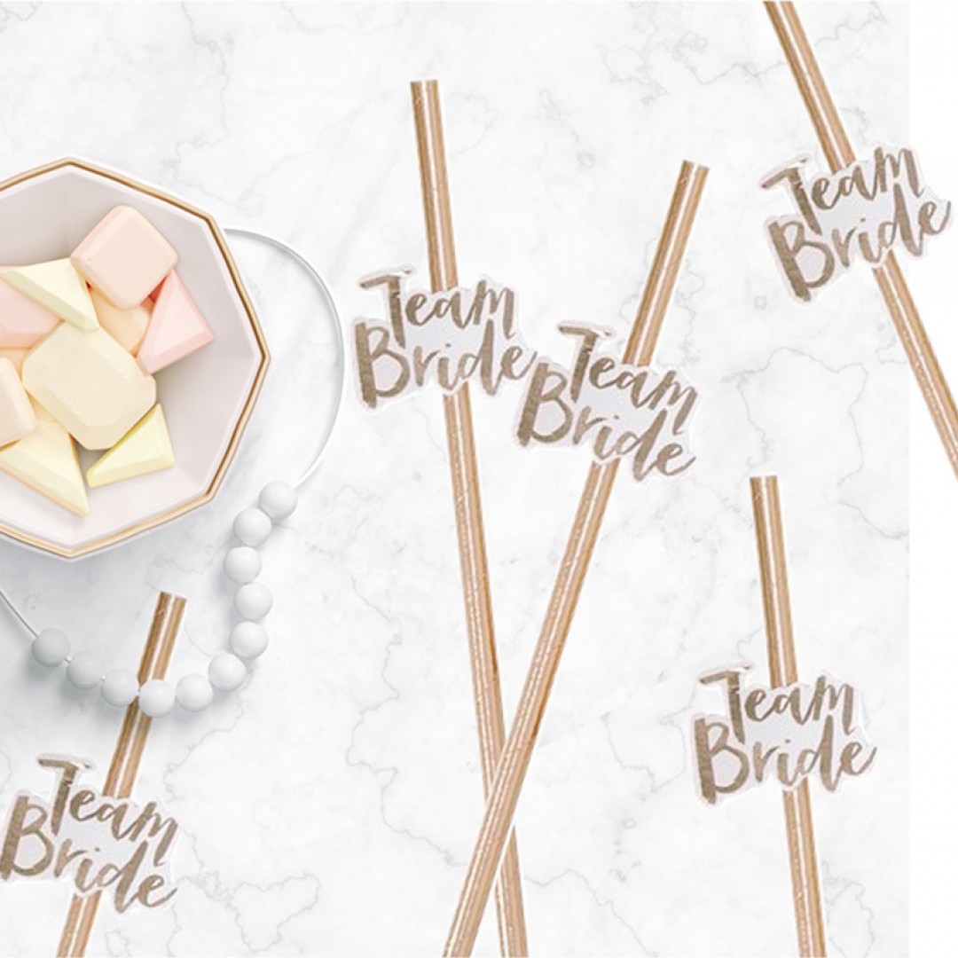 Team Bride Bachelorette Party Straws - 10 Pack