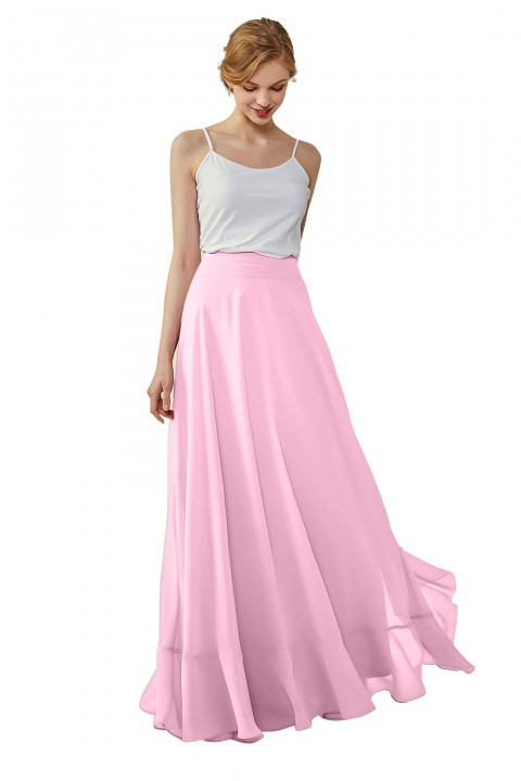 Long Chiffon Bridesmaid Skirt with Slit