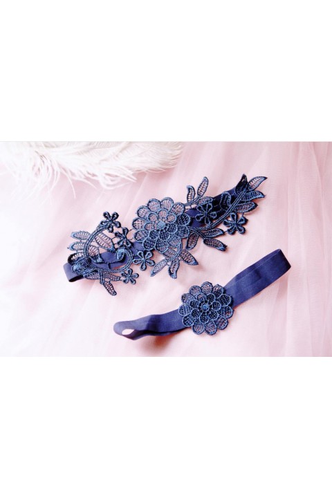 Floral Lace Elastic Bridal Garter Set