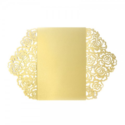 Laser Cut Floral Printed Customized Wedding Invitation