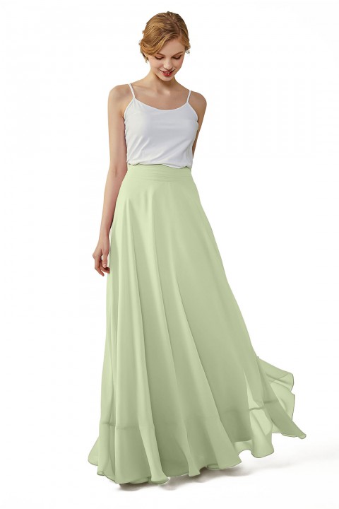 Long Chiffon Bridesmaid Skirt with Slit
