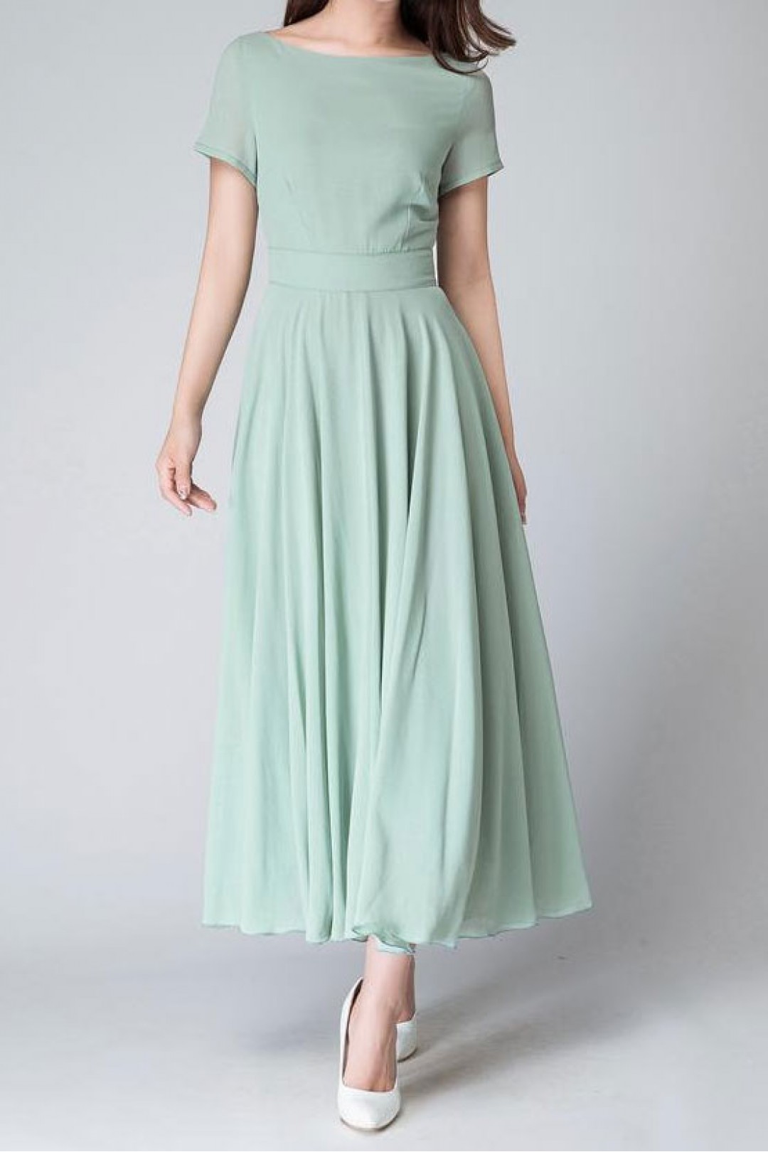 Ankle length Dress with Sleeves